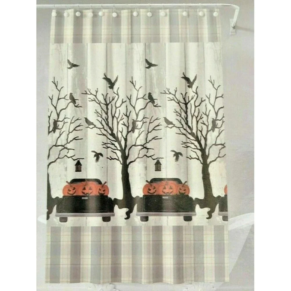 Halloween Farm Truck Shower Curtain 72x72